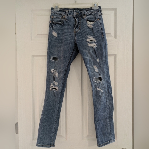 Aeropostale Denim - Aero Aeropostale Distressed Skinny Acid Wash Denim Jeans 28x30